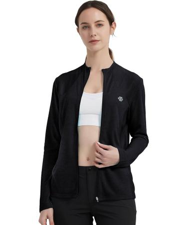 MoFIZ Women's Light Sports Running Jacket - Breathable Full Zip Fitness & Hiking Jacket with Pockets - XL Black - Buy Online on GoSupps.com