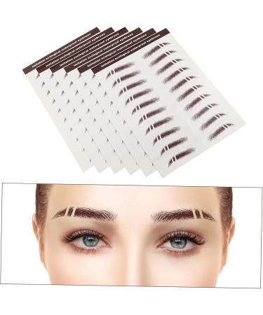 WOONEKY 6pcs Eyebrow Stickers Waterproof Makeup 3d Eyebrows Stickers Eyebrow Tools 6 Transfer Paper 5.50X1.00X0.10CM Brown - Buy Online on GoSupps.com