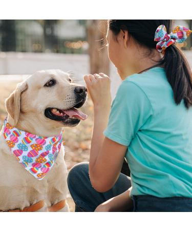 Easter Dog Bandana & Matching Scrunchie Set - Blue Egg Design for Medium Large Dogs - Perfect Gift for Pet Owners - Buy Online on GoSupps.com