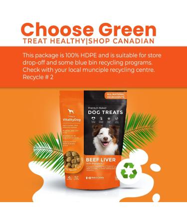 Vitality Dog Beef Liver with Pumpkin - Premium Baked Dog Treats - Training Treats for Dogs Pet Treats Dog Snacks - Made in Canada Grain Free Human Grade 400g / 14.1oz Beef Liver with Pumpkin 400 g (Pack of 1) - Buy Online on GoSupps.com