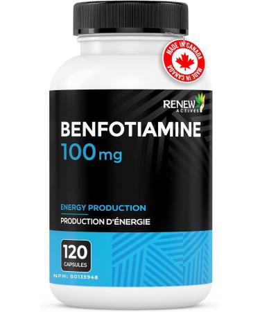 Renew Actives Benfotiamine 100mg Supports Energy Production & Overall Wellness Vegan Non-GMO Gluten-Free 120 Capsules - Buy Online on GoSupps.com