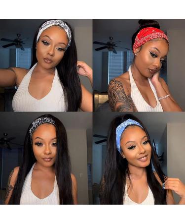 18 Inch Straight Human Hair Headband Wig for Black Women - Glueless, Brazilian Virgin Hair Machine Made Wig - Natural Black, 150% Density - Buy Online on GoSupps.com