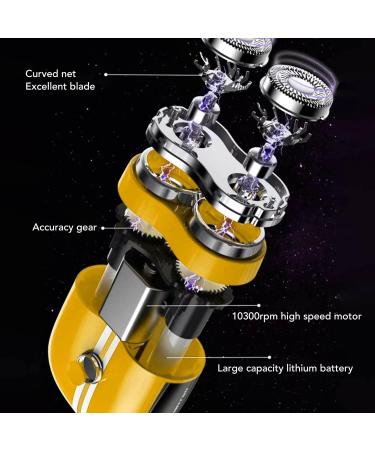 Electric Beard Trimmer Mini Electric Beard Shaver 10 300RPM Type C Charging Wet and Dry Dual Use for Travel (Yellow) - Buy Online on GoSupps.com