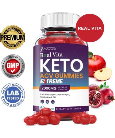 Real Vita Keto ACV Gummies Extreme Formula 2000MG with Pomegranate Juice, Beet Root & B12 - 60 Gummys - Buy Online on GoSupps.com