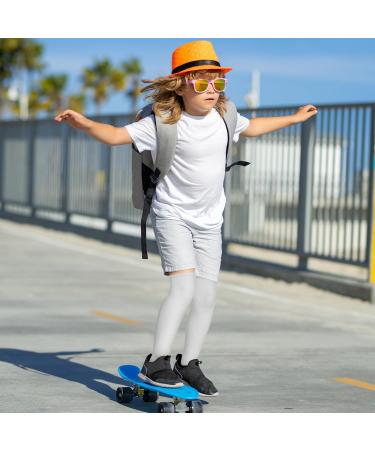 Tiesome 2 Pair Children's Long Compression Leg Sleeves - UV Protection Slipproof Support for Football & Basketball - Comfortable Athletic Gear in Black - Buy Online on GoSupps.com