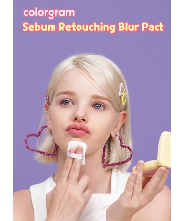 Colorgram Sebum Retouching Blur Pact - Poreless Face Powder for Oily Skin | Weightless Matte Finish & Soft Focus Effect - International Shipping Available - Buy Online on GoSupps.com