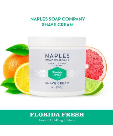 Naples Soap Company Hydrating Shave Cream - Vegan Non-Comedogenic Formula with Shea & Cocoa Butters | Smooth Close Shave | 6oz - Buy Online on GoSupps.com