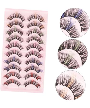 FRCOLOR 10 Pairs Dd Volume False Eyelashes Color Lashes Fake Eyelashes Natural Look Lashes with Color Faux Eyelashes Girls Eyelash Colored Eyelashes Women Fake Miss Make up Supplies - Buy Online on GoSupps.com