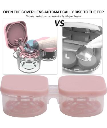 Restokki Contact Lens Case - Pink Cosmetic Organizer for Daily Use & Travel | Durable Plastic Holder - Buy Online on GoSupps.com