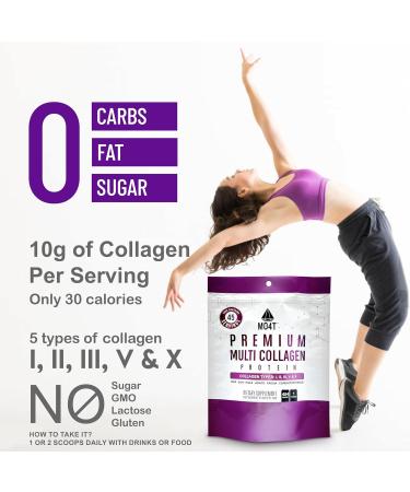 MO4T Hydrolyzed Multi Collagen Powder -Collagen Protein- Collagen Peptides-Type 1 2 3 5 10 -Sugar-Free (1 Pound) Hair Skin & Nail Paleo & Keto Non-GMO 1 Pound (Pack of 1) - Buy Online on GoSupps.com