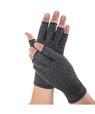 Fabater Half Finger Bike Gloves 1 Pair Elastic Uniform Pressure Compression Arthritis Gloves Anti Slip for Daily Health Care for Mountaineering for Men (M)