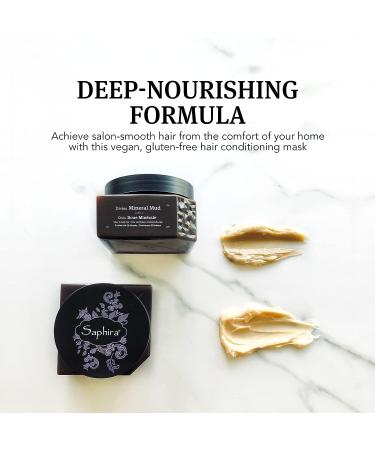 Saphira Divine Mineral Mud Hair Mask for Curly & Wavy Hair - 8.5 oz | Moisturizing & Conditioning | Sulfate-Free, Paraben-Free, Vegan - Buy Online on GoSupps.com