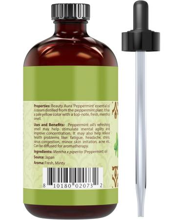 100% Pure Peppermint Essential Oil - Undiluted Therapeutic Grade (4 Fl Oz / 60 Ml) - International Shipping Available - Buy Online on GoSupps.com