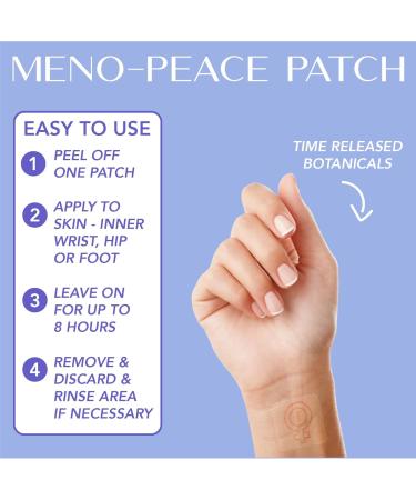 Laki Naturals Meno-Peace Patch - 15 Count | Women's Menopause Support | Herbal Botanicals for Mood Balance & Hormonal Changes - Buy Online on GoSupps.com