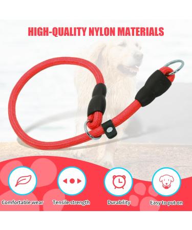 Adjustable Nylon Dog Choke Collar for Training | Stopper | Red | Small, Medium, Large Dogs - Buy Online on GoSupps.com
