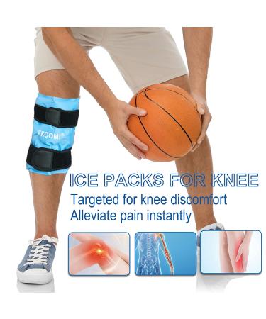 KKOOMI Knee Brace Support Ice Pack - Pain Relief, Injuries, Swelling, Arthritis, Meniscus Tear - Cold Compress Therapy for Knee Replacement Surgery - Reusable Gel Wrap for Men and Women - Buy Online on GoSupps.com