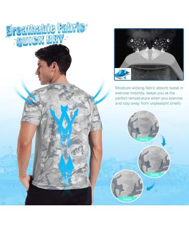 Meetwee Men's Rashguard - UV Protection UPF 50+ Short Sleeve Sports Shirt for Outdoor Running & Activities - Breathable Gray Vest - Buy Online on GoSupps.com