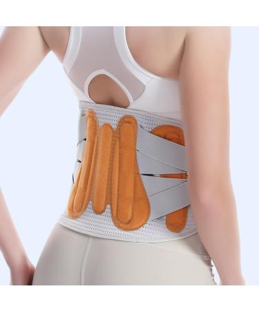 Back Brace for Lower Back Pain with Men Women Back Support Belt for Intant Pain Relief from Sciatica Hernated Disc Scoliosis Sprain Breathable Back Support Belt with Soft Pad (Gray Large) Large Gray