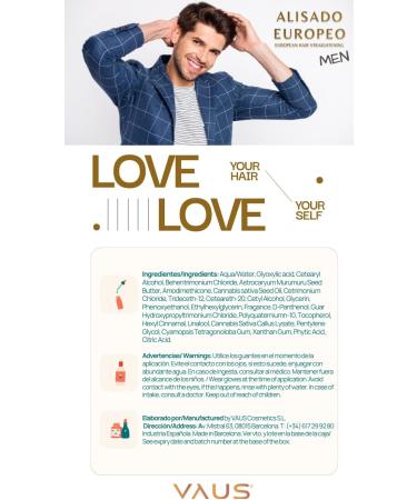 VAUS | European Hair Straightening Kit - Professional Hair Relaxer with Comb - Men Hair Treatment with patented Technology based on plant stem cells- Vegan Keratin Free Eco Friendly & Bio Packaging - Buy Online on GoSupps.com