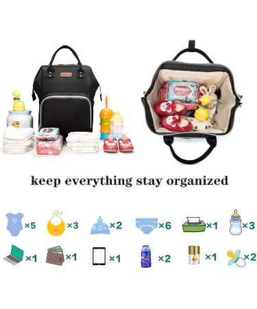 Approach Multifunctional Waterproof Diaper Backpack for Moms & Dads - Large Capacity Diaper Base Stroller Belts & USB Connection - Pure Black - Buy Online on GoSupps.com