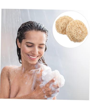 Healeved 2pcs Exfoliating Bath Balls - Flexible Loofah Sponges for Women | Shower Brushes & Facial Accessories - 11x10.5x3CM Khaki - Buy Online on GoSupps.com