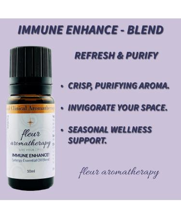 Immune Enhance 100% Pure Essential Oil Synergistic Blend 10ml Ravintsara Cinnamon Leaf Bay Laurel Lime Eucalyptus Litse Patchouli Lavandin & Peppermint Purifying Aroma Fleur Aromatherapy - Buy Online on GoSupps.com