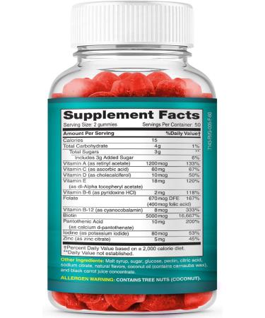 Hair Skin and Nails Gummies with High Potency Biotin 5000mcg | Gluten Free Hair Vitamins for Hair Growth | Tasty Gummies for Women, Men, and Kids - Buy Online on GoSupps.com