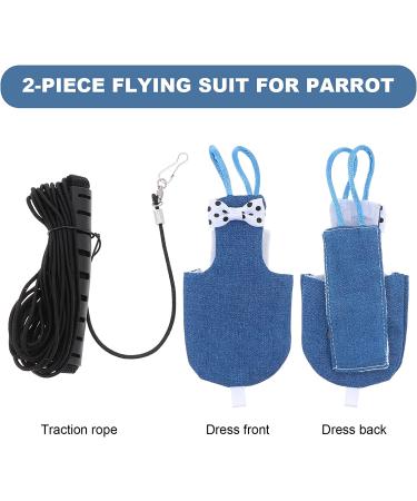 TEHAUX Bird Diaper Harness | Parrot Flight Suit | Cockatiel Costume | Budgerigar Diaper | Pet Bird Vest with Leash (Random Bow Style) - Buy Online on GoSupps.com