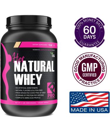 Whey Protein Powder for Women - Weight Loss & Lean Muscle - Low Carb, Gluten Free - Grass Fed, rBGH Hormone Free - Creamy Vanilla 2 lb - Buy Online on GoSupps.com