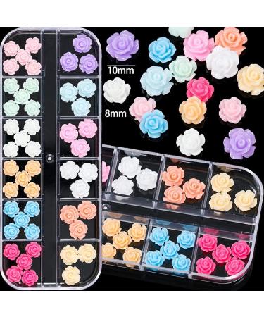 48pcs Flower Butterfly Nail Charms - Glitter Decals for 3D Nail Art Decoration | Acrylic Studs for DIY Manicures - 2021 Collection for Women - Buy Online on GoSupps.com