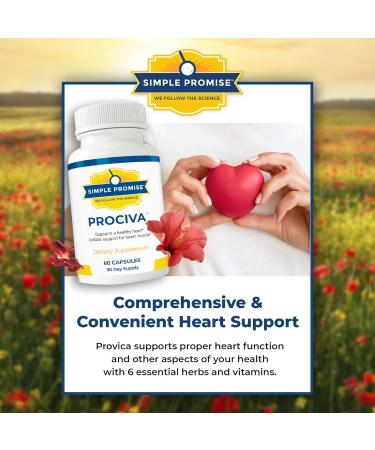 Simple Promise Prociva - Arjuna Bark Extract Heart Health Supplement with Folic Acid Vitamin D & Magnesium - Herbal Blood Pressure Support & Healthy Heart Maintenance for Men & Women - 60 Capsules - Buy Online on GoSupps.com
