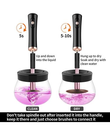 Fesmey Makeup Brush Cleaner Machine - Electric Spinner Dryer with 8 Collars, Black - Buy Online on GoSupps.com