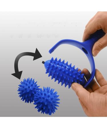 Ultimate Blue Bone Massage Roller with Handle - Interchangeable Fascia Balls for Pain Relief in Arms Legs Back & Shoulders - Buy Online on GoSupps.com