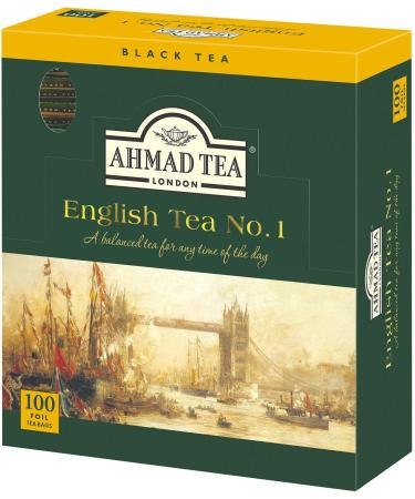 Ahmad Tea - English Tea No.1 - black tea mix with bergamot - individually packaged aroma sealed tea bag with 2g tea per serving - 100 pieces "English Tea no.1 100 pieces (1 Pack)