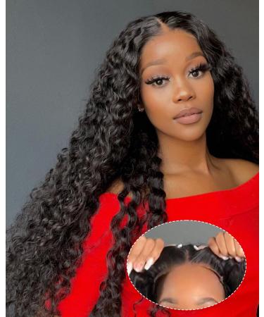 WIG GLUEST WEAR AND GO GLUEST WIG for Black Women Real Hair Wig Yddm 5x5 HD Lace 24 Inch Pre Plucked Pre Cut 180% Density Deep Wave Human Wig Gluess Lace Wig Human Ready to Wear 24 inch 5x5 Natural Black Water WATE WIG - Buy Online on GoSupps.com