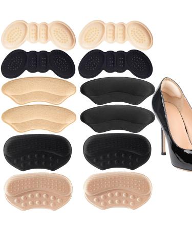 Heel Pads for Shoes 3 Kind Heel Grips for Women Shoes Heel Grips Liner Cushions Inserts for Loose Shoes Filler Improved Shoe Fit and Comfort Prevents Heel Slipping No More Blisters(6 Pairs)