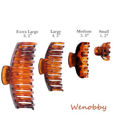 Wenobby 2 PCS XXL Extra Large Hair Clips in Black Brown - Set of 2 Clips - Buy Online on GoSupps.com
