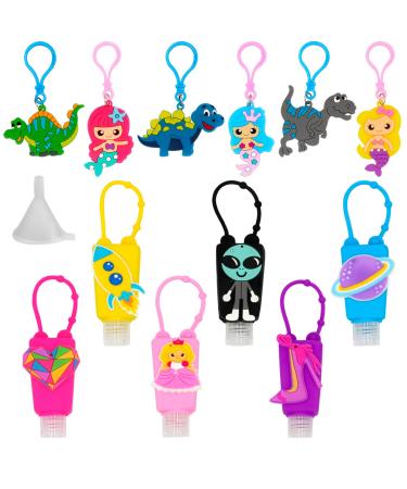 6 PCS Key chains 6 Empty Travel Hand Sanitizer Bottles Keychain Carrier Small Size for Kids 30 ml/1 oz Boys and Girls Gift