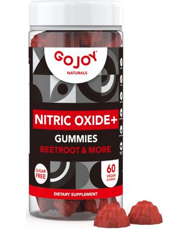 Vegan Sugar Free Nitric Oxide Gummies with Beet Root L-Citrulline Hawthorn Berry Pine Bark - Nitric Oxide Supplements for Men & Women (60 Count)