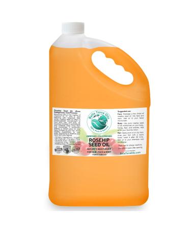 Bella Terra Oils Pure Rosehip Seed Oil 1 Gallon Nourishing Hydrating Rejuvenating Rich in Vitamins Enhances Hair and Skin Health 12.8 Fl Oz (Pack of 10)