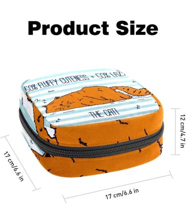 Cat Animal Stripe Menstrual Cup Pouch & Sanitary Pad Organizer - Multicolored - Buy Online on GoSupps.com