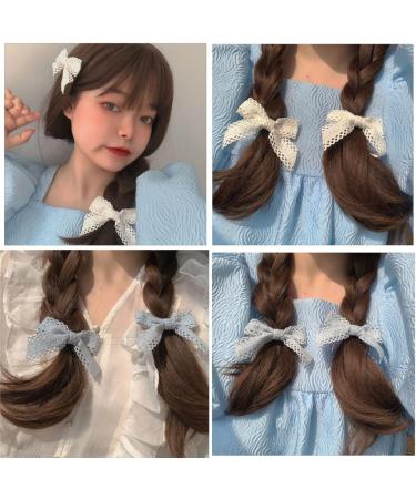 Limtula Cute Flat Clips Hairpin -Style Balletcore Headdress Bunches Accessories Lace knot Cute Headdress Blue - Buy Online on GoSupps.com