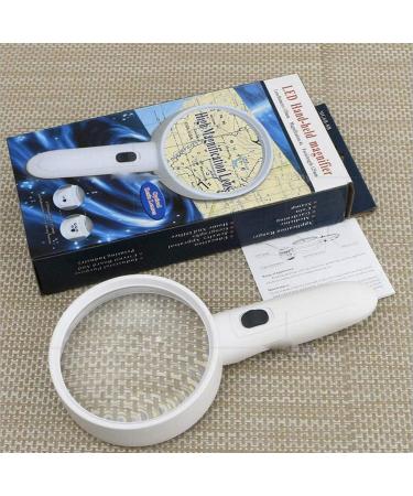Handheld with 4 Lights for The Elderly to Read The Newspaper Dedicated Double-Layer high Magnification Reading Magnifier Good Times - Buy Online on GoSupps.com