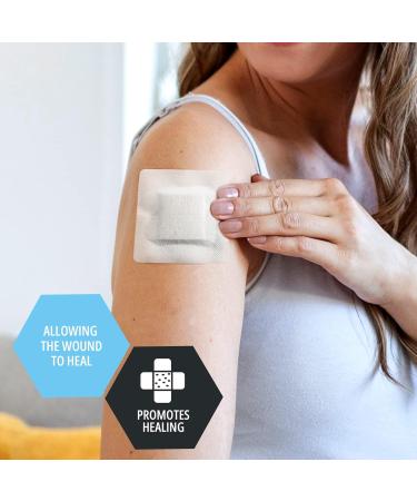 Buy MED PRIDE Waterproof Silicone 4x4 Foam Wound Dressing - Sterile Adhesive Border for Home & Emergency Care (10-Count - Buy Online on GoSupps.com