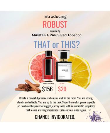 ROBUST | Inspired by MNCRA RED TOBACCO | Pheromone Perfume for Men and Women | Extrait De Parfum | Long Lasting Dupe Clone Essential Oils Fragrance | Perfume De Hombre Mujer | (50 ml / 1.7 Fl Oz) 1.7 Fl Oz (Pack of 1) - Buy Online on GoSupps.com