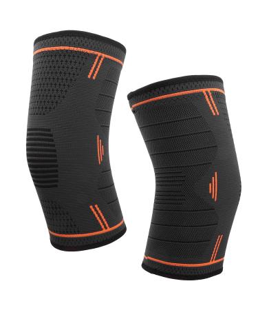 Knee Compression Sleeve & Sport Knee Brace All-Around Protection for Men | Outdoor Activity Orange - Buy Online on GoSupps.com