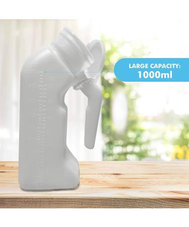 UNLICON 1000ml Portable Male Urinals for Elderly Men - Pack of 2 | Spill Proof Urine Bottles with Lid for Car Travel & Incontinence - Buy Online on GoSupps.com