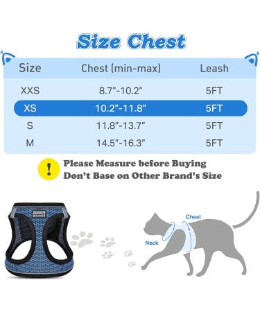 Escape Proof Cat Harness & Lead - Adjustable Reflective Kitten Vest for Outdoor Walking - Comfortable & Easy to Control - Blue XS - Buy Online on GoSupps.com