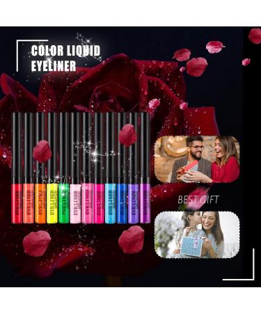 ruisteu Eyeliner 12 colors long lasting formula high color rendering waterproof eyeliner liquid eye set gift - Buy Online on GoSupps.com