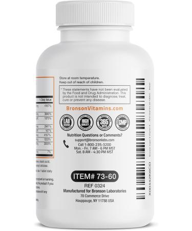Bronson Super B Vitamin B Complex Sustained Slow Release (Vitamin B1 B2 B3 B6 B9 - Folic Acid B12) Contains All B Vitamins 60 Tablets 60 Count (Pack of 1) - Buy Online on GoSupps.com